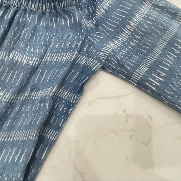 Cloth & Stone Blue Printed Off-Shoulder Women’s Romper - Picture 7 of 12